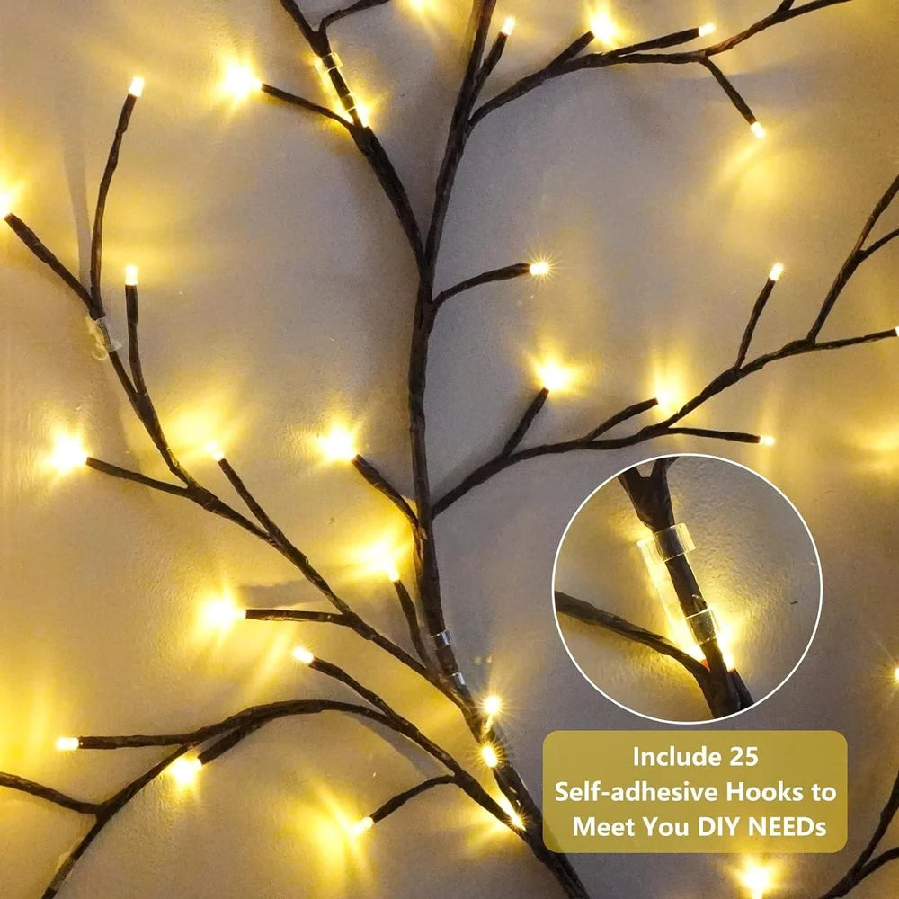 Willow Vine Fairy Lights – Flexible Twinkle Tree Branches, Enchanted LED Vine Festival Lights for Home & Room Decor - Grab Tokri