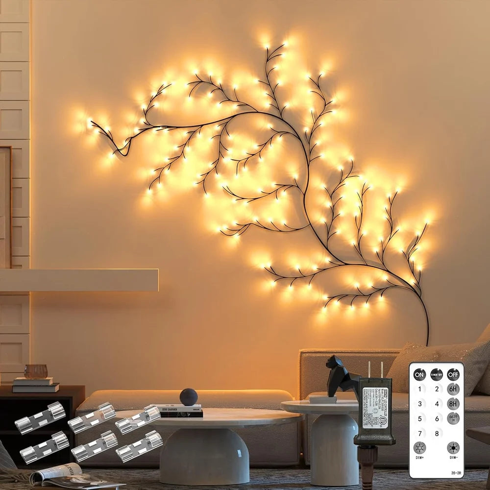Willow Vine Fairy Lights – Flexible Twinkle Tree Branches, Enchanted LED Vine Festival Lights for Home & Room Decor - Grab Tokri