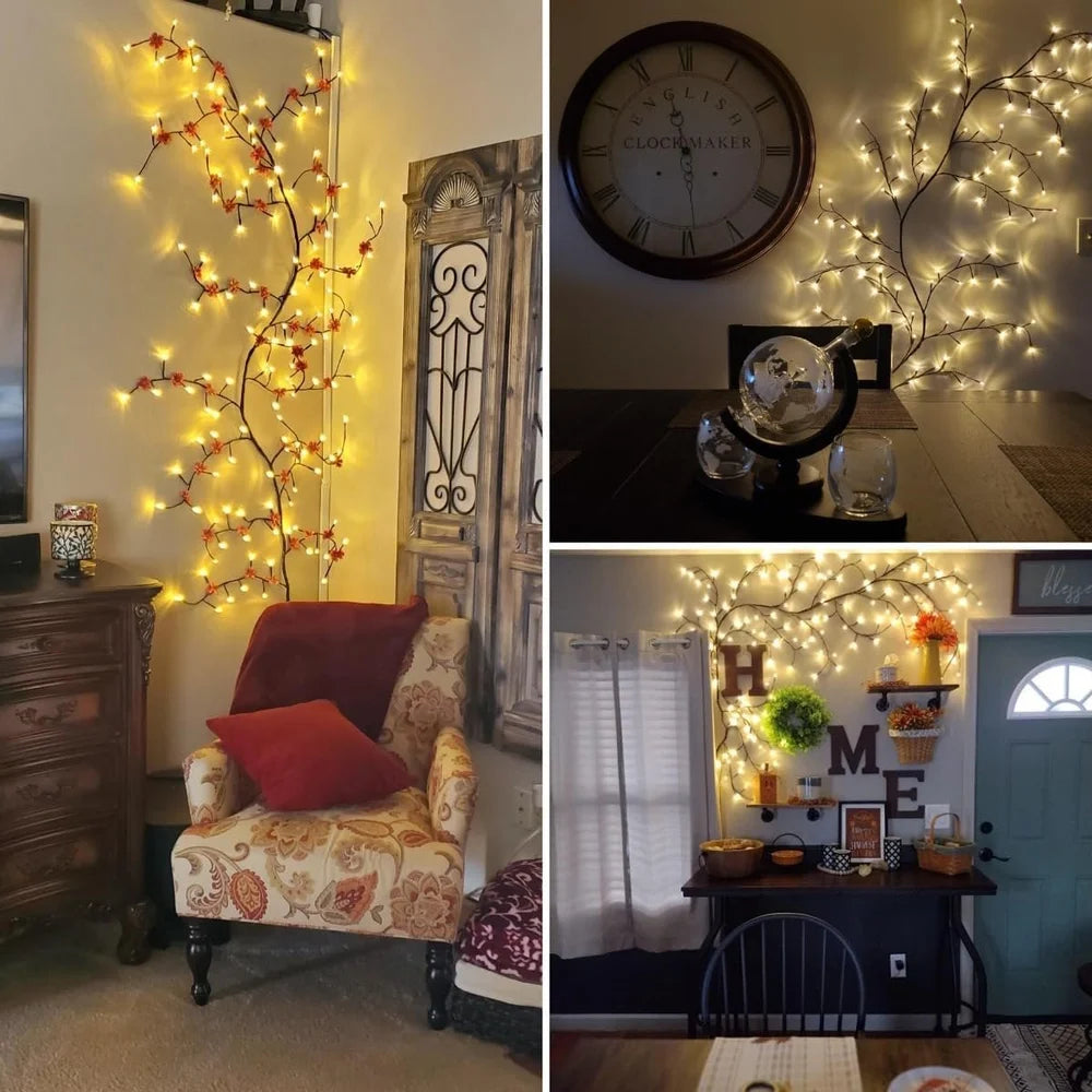 Willow Vine Fairy Lights – Flexible Twinkle Tree Branches, Enchanted LED Vine Festival Lights for Home & Room Decor - Grab Tokri