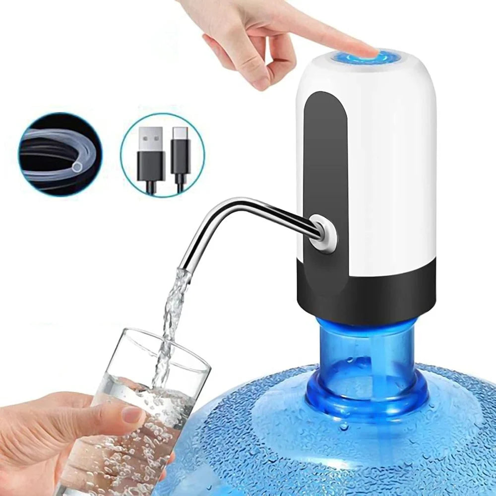 Automatic Water Bottle Dispenser Pump | Wireless Rechargeable Drinking Pump for 20 Liter Bottle - Grab Tokri