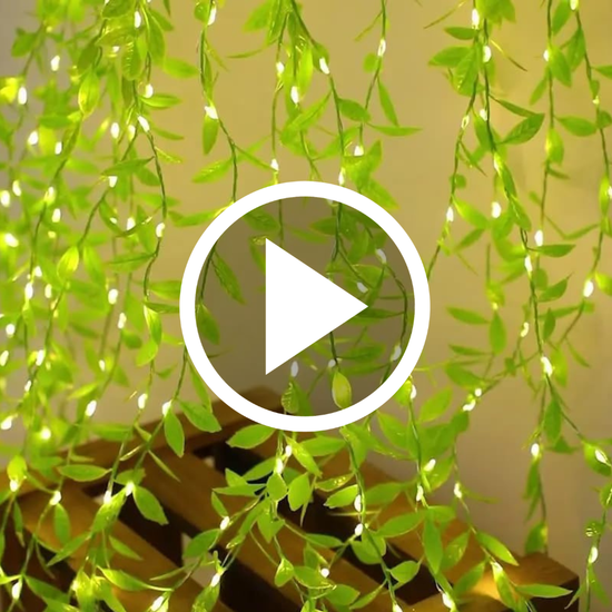 LED Green Leaf Curtain Lights